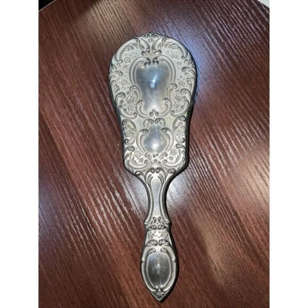 Vintage Silver Plated Brush Vanity Nice‎ Floral Heavy Ornate